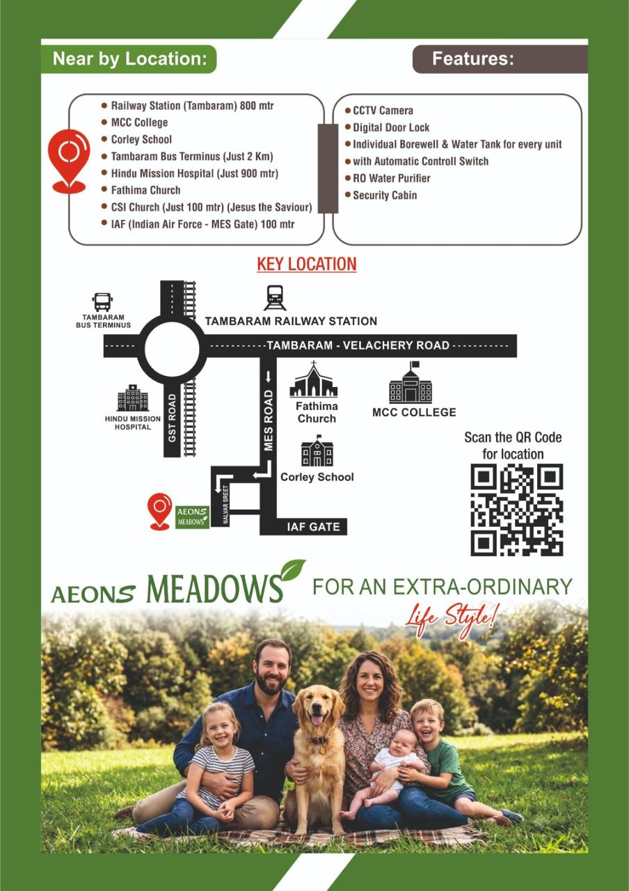 Aonz Meadows location map and nearby landmarks